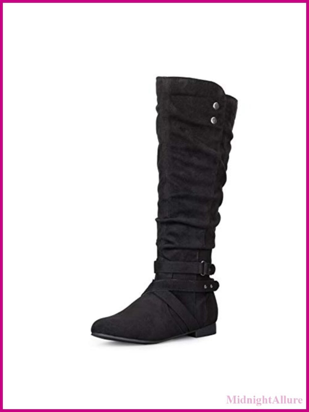 Women's Knee High Boots Slouchy Flat Suede Side Zipper Fall Winter Tall Boots